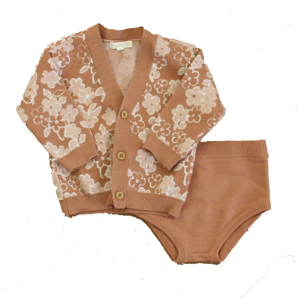 Grayson Collective Girls Mauve Floral Apparel Sets size: 12 Months